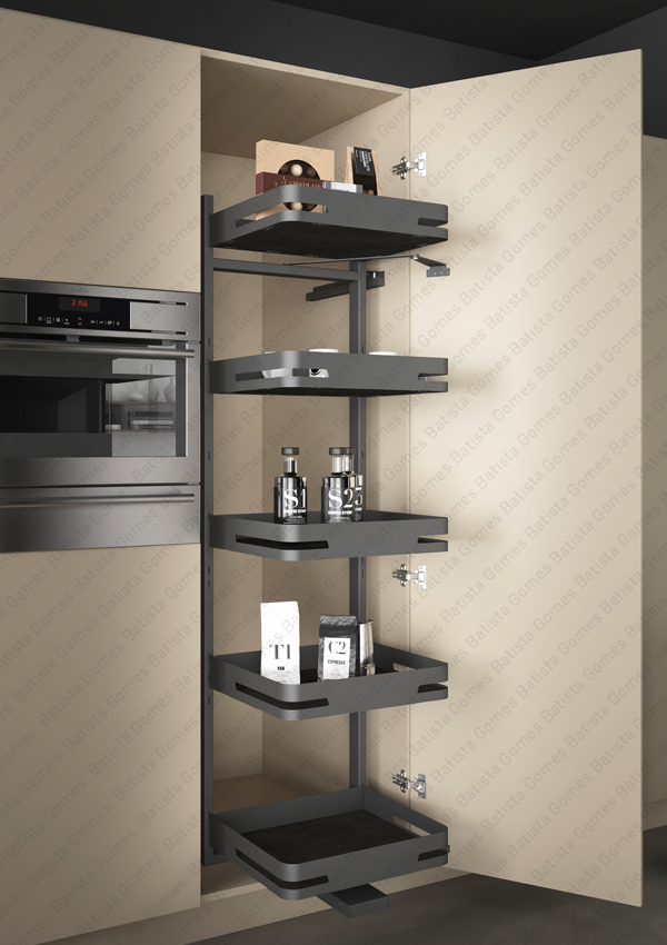 Despenseiro multiusos com 5 cestos para aplica��o porta lateral - Extrac��o total - M�d. 450 / 500 - Antracite